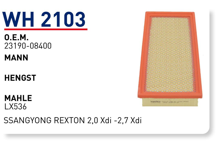 Ssanyong Rexton 2.0 Xdi Dizel 114 Kw 3lü Filtre Seti2012 Sonrası