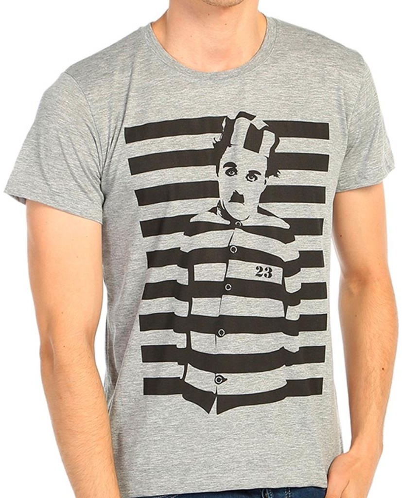 Bant Giyim - Charlie Chaplin Gri Erkek T-Shirt Tişört