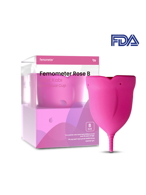 Femometer Rose Medikal Sınıf Silikon Regl / Menstrual Cup B Size Fuşya