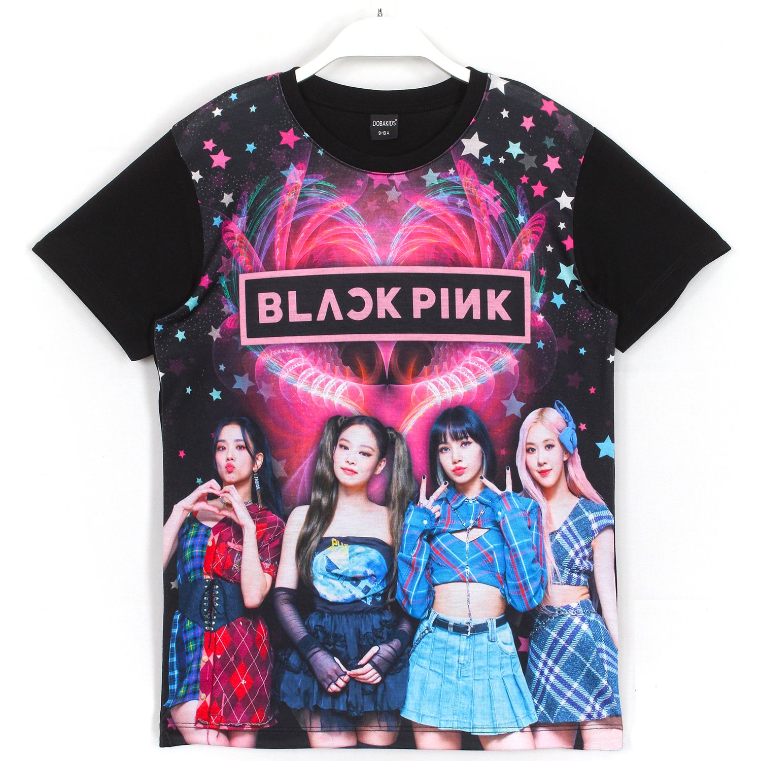 BlackPink K-Pop Grup Dijital Baskı Kız Çocuk Siyah Renk T-shirt
