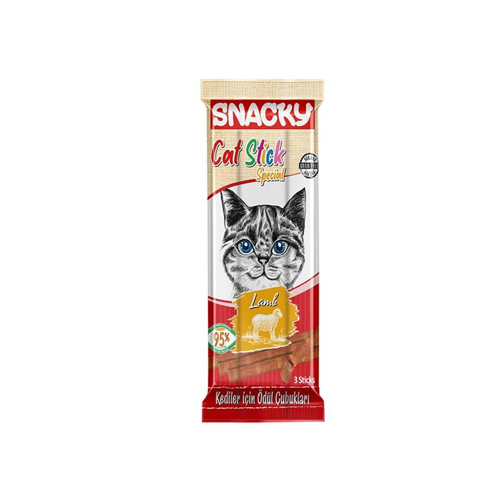 Snacky Cat Stick Special Kuzulu Tahılsız Kedi Ödül Çubuğu 15 G
