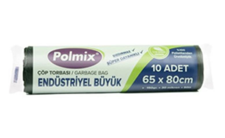 Polmix Endüstriyel Büyük Boy Çöp Torbası 20 Adet Siyah 65 x 80 CM