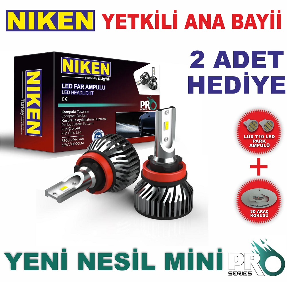 Niken Led Xenon Zenon H9 Mini Pro Serisi Far Ampulü