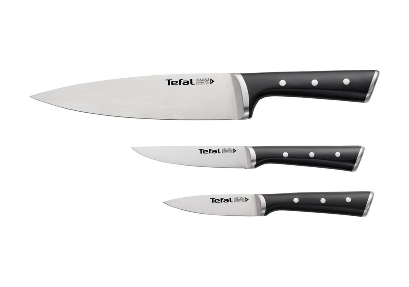 Tefal Ice Force Bıçak Seti 3 Parça 001 Siyah ürün görseli