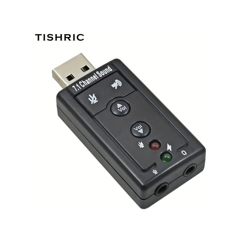 Globalbloom Siyah Tıshrıc Usb 7.1 Ses Kartı 3d Efekt Mikrofon Ses Kontrolü