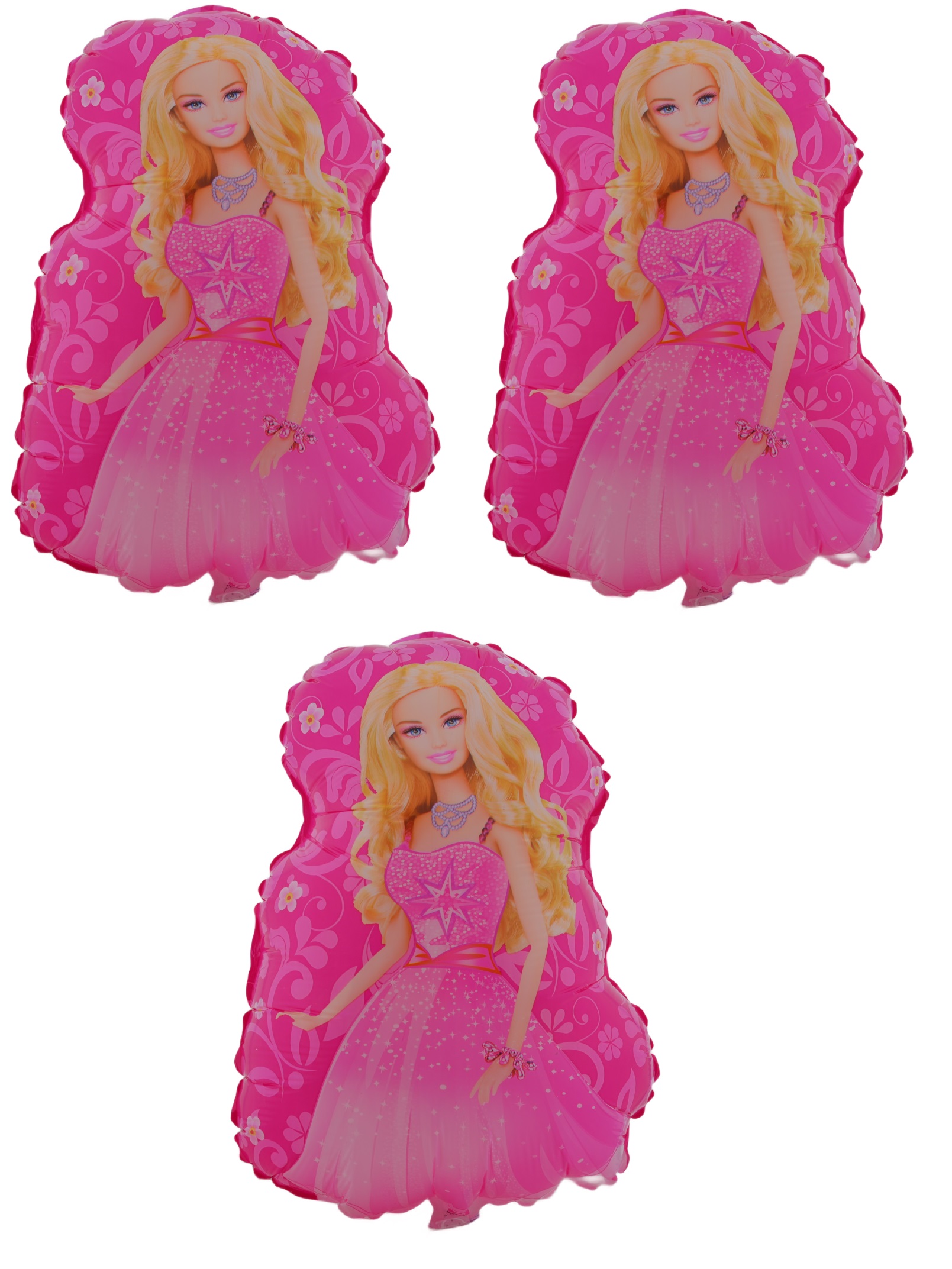 Barbie Pembe 3 Adet Büyük Boy 40cmx53cm Folyo Balon (Helyum) No:8