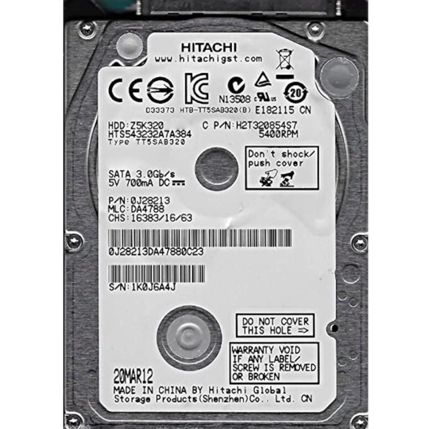 Hitachi Z5K320 2.5" 250 GB 5400 RPM SATA 3 Notebook HDD
