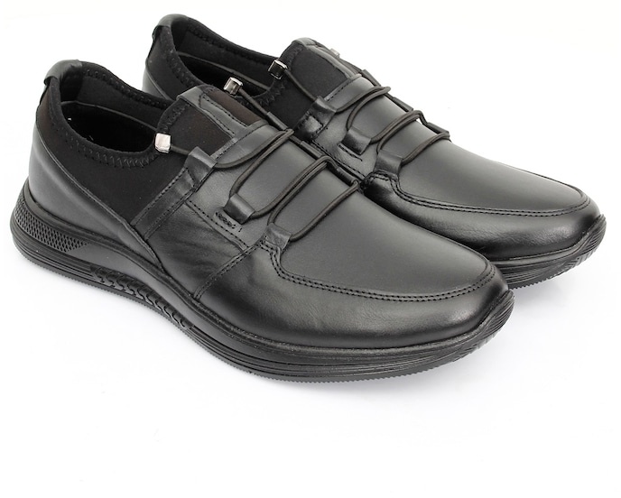 Gönderi(R) Hakiki Deri Kauçuk Taban Bağcıklı Lastikli Ayakkabı Siyah (521532389)