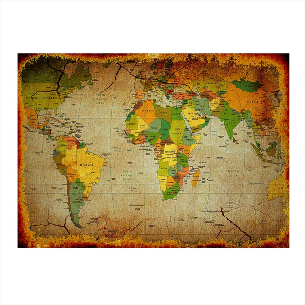 Dünya Haritası Dekoratif Ahşap Tablo (451833280)