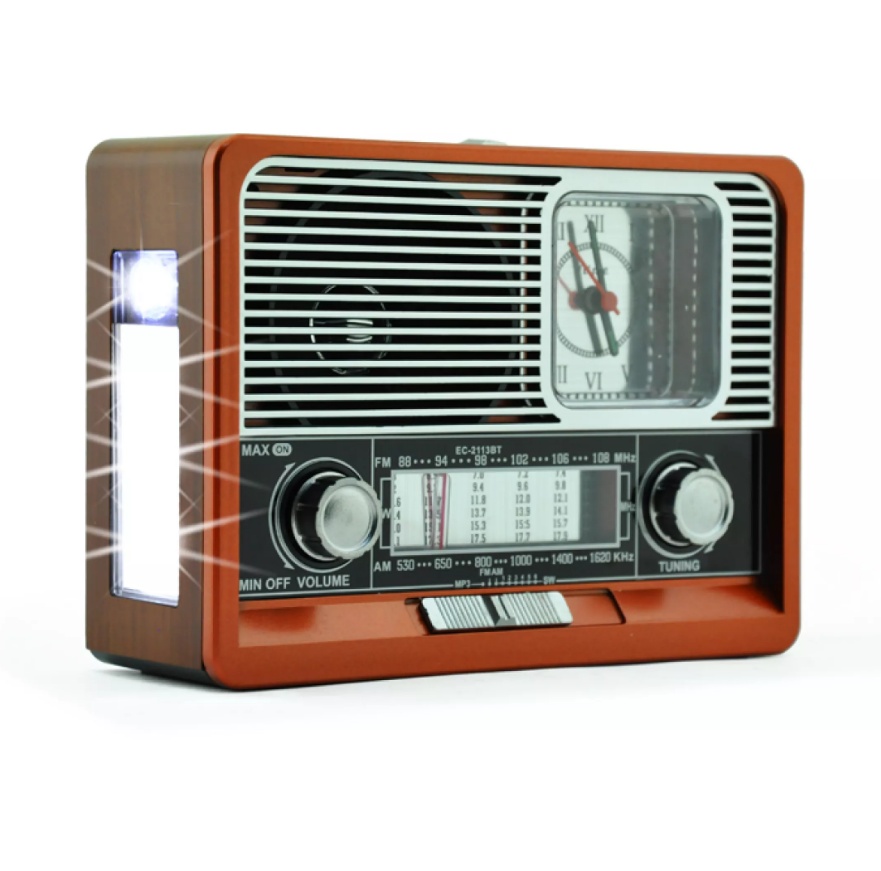 Everton RT-306 Bluetooth Usb/SD/Aux/FM Radyo Saatli Ahşap Nostalji Radyo