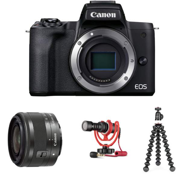 Canon EOS M50 Mark II Premium Vlogger Kit Aynasız Fotoğraf Makinesi (Canon Türkiye Garantili)