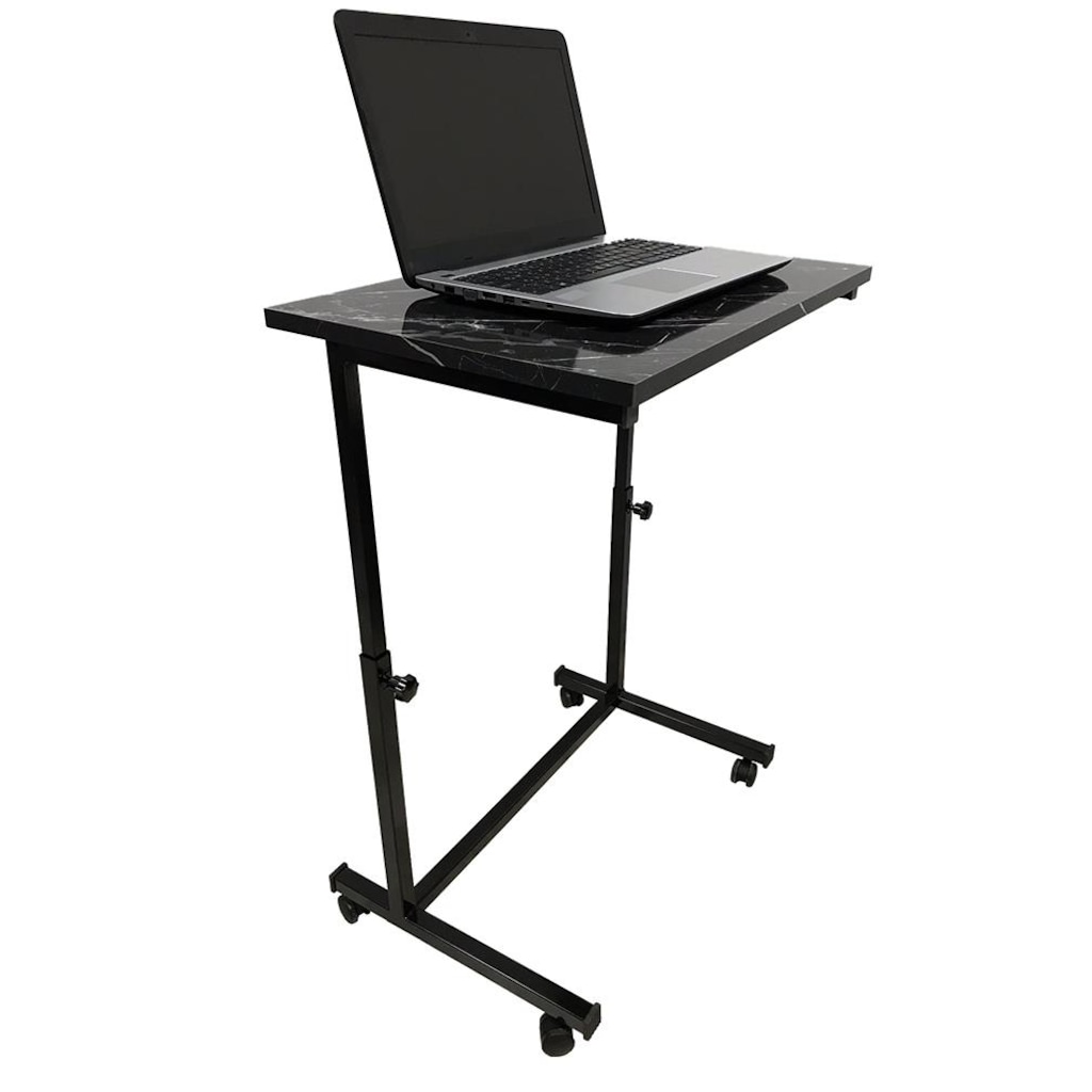 Iremmetal Laptop Sehpası Ve Masası Yükseklik Ayarlı Tekerlekli Siyah