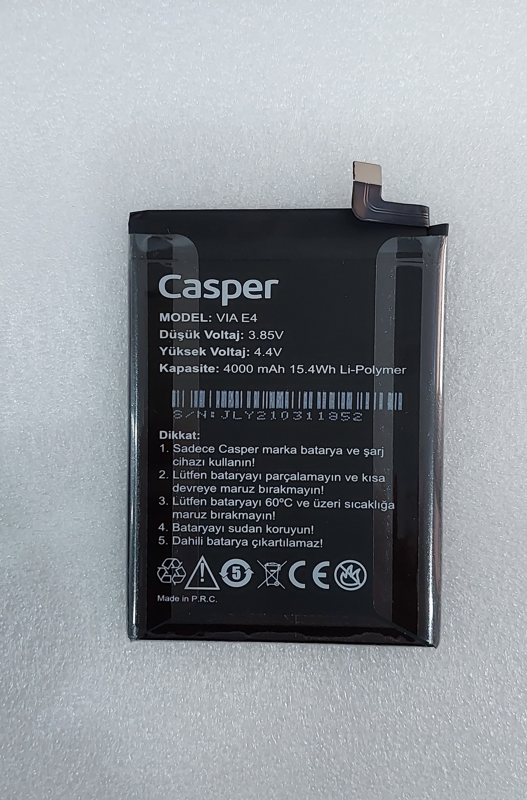 Yetkili Servisten Casper E4 Batarya