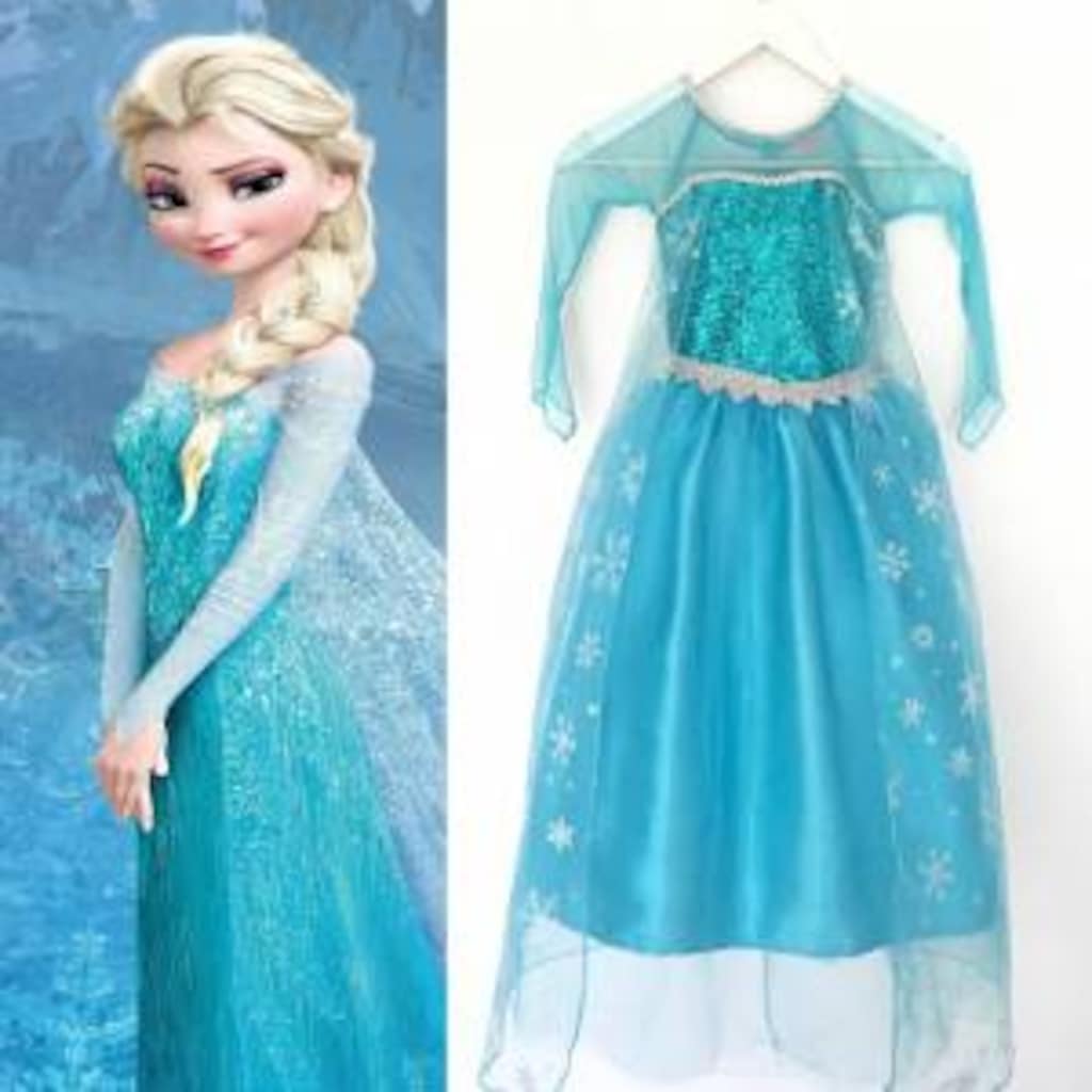 Lady Lou Elsa Frozen Kostüm Kız Çocuk Karlar Ülkesi Elbise