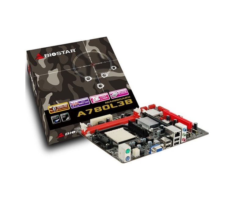 BIOSTAR A780L3B DDR3 PCIe 16X v2.0 AM3 mATX FX İşlemcileri Destek