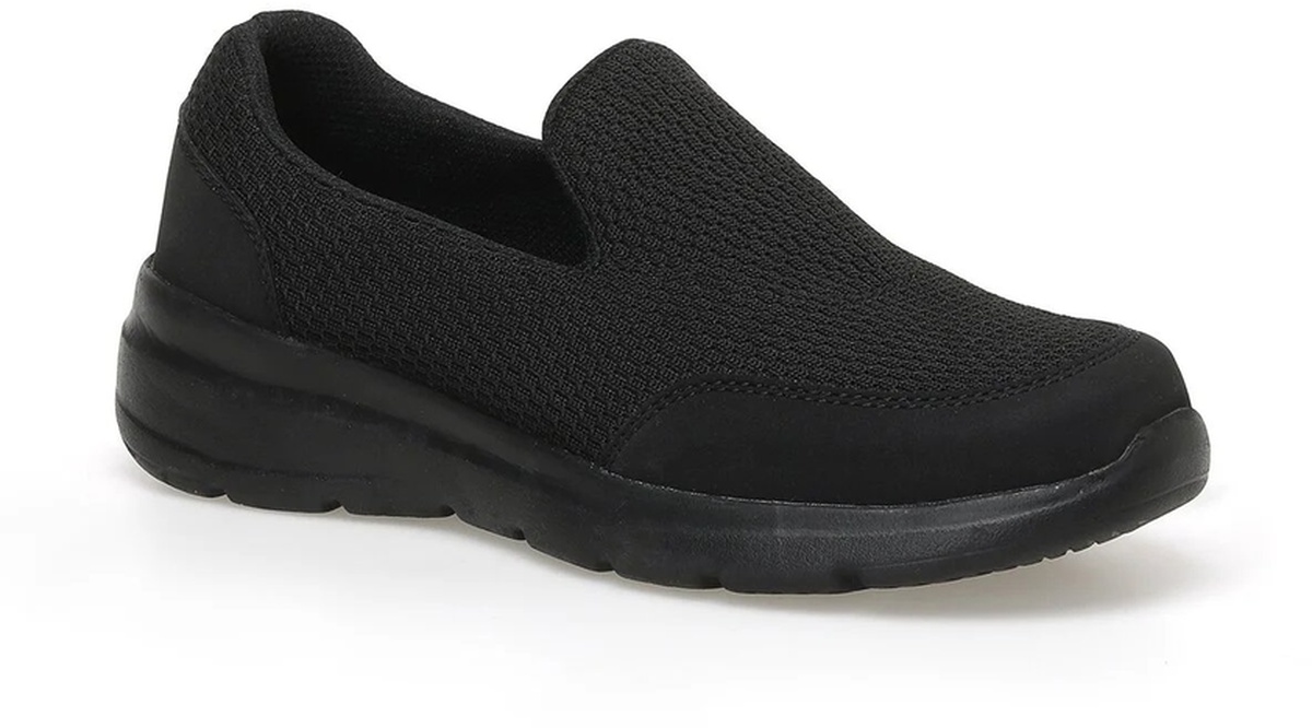 Trv2309 Siyah Comfort Rahat Taban Bağcıksız Kadın Spor Ayakkabı