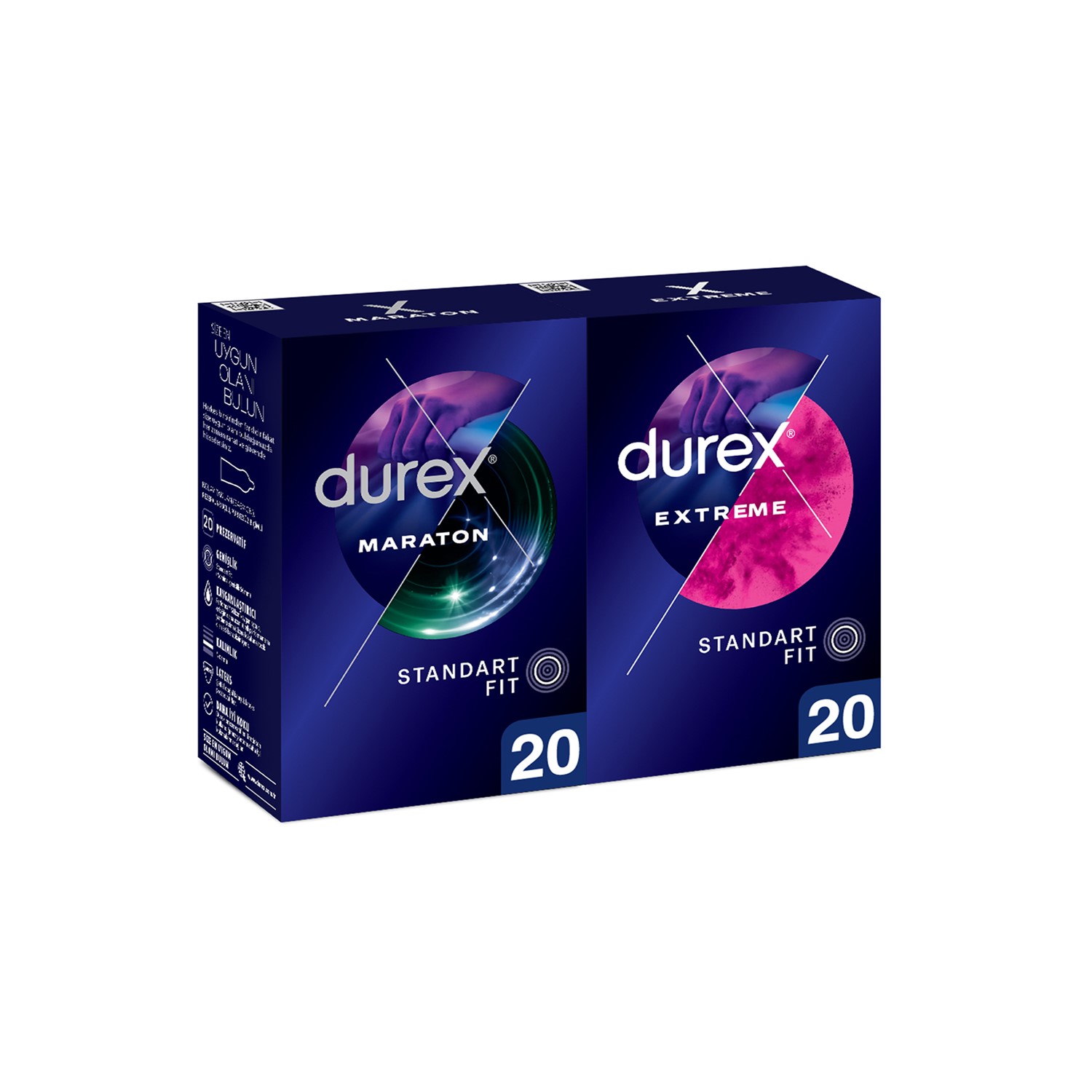 Durex Maraton Geciktiricili Prezervatif 20'li + Extreme Prezervatif 20'li