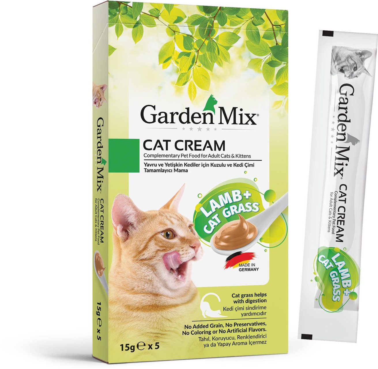 Garden Mix Kuzu ve Kedi Otlu Kedi Kreması 5 x 15 G