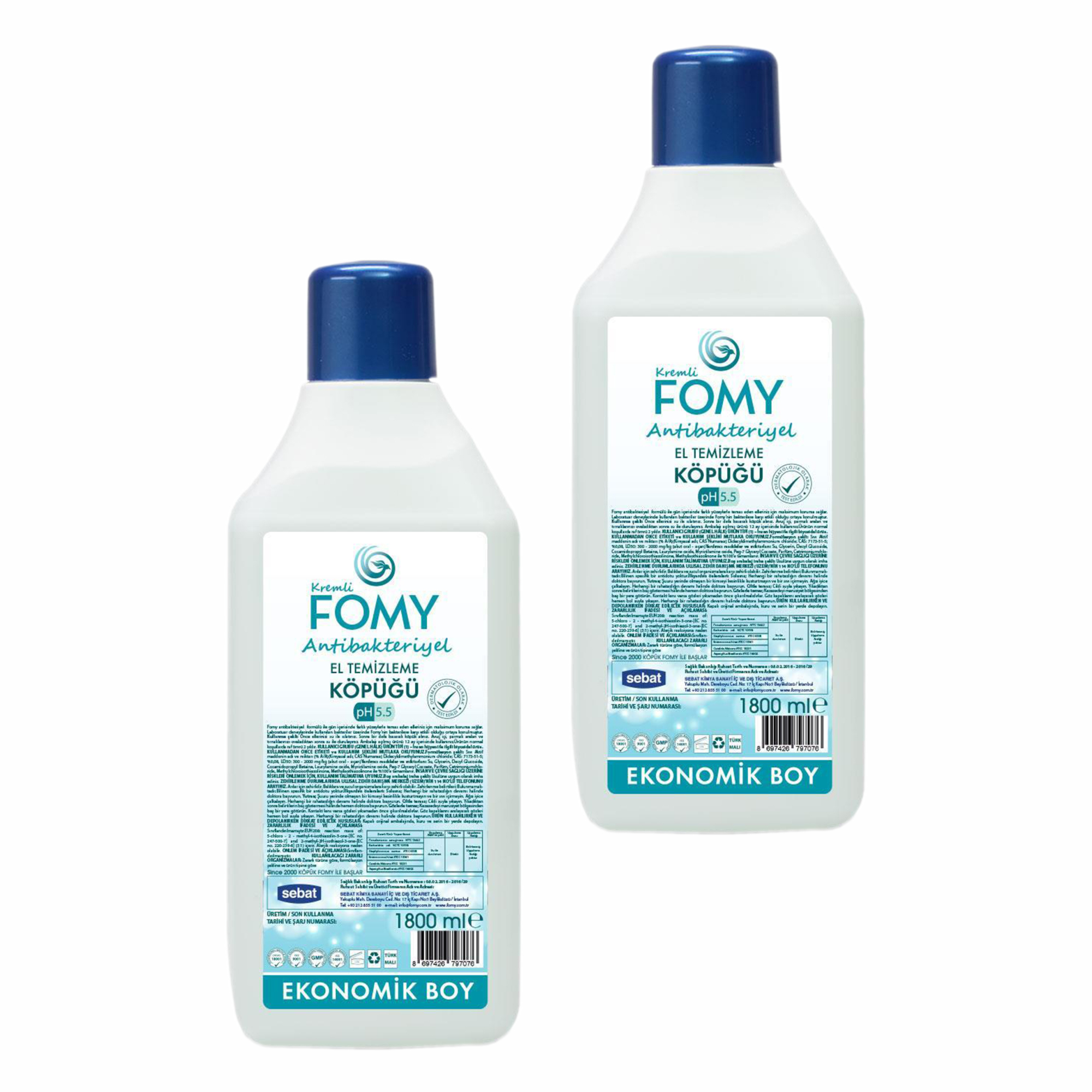 Fomy Antibakteriyel El Köpük Sabun 2 x 1800 ML