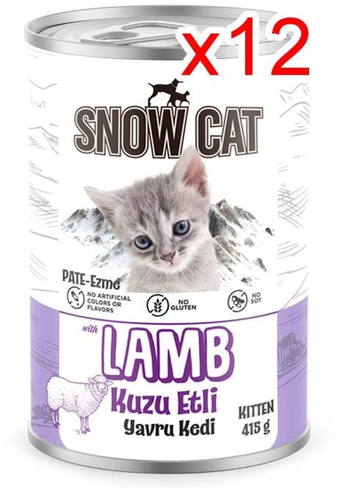 Snow Cat Kuzu Etli Yavru Kedi Konservesi 12 x 415 G
