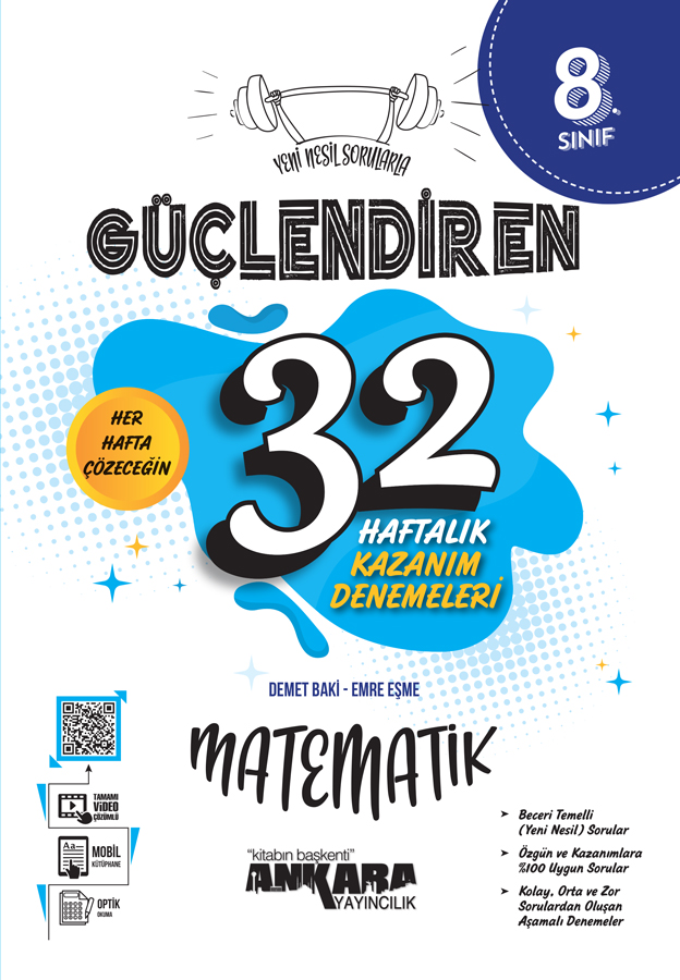 8. Sınıf Güçlendiren 32 Haftalık Matematik Kazanım Denemeleri