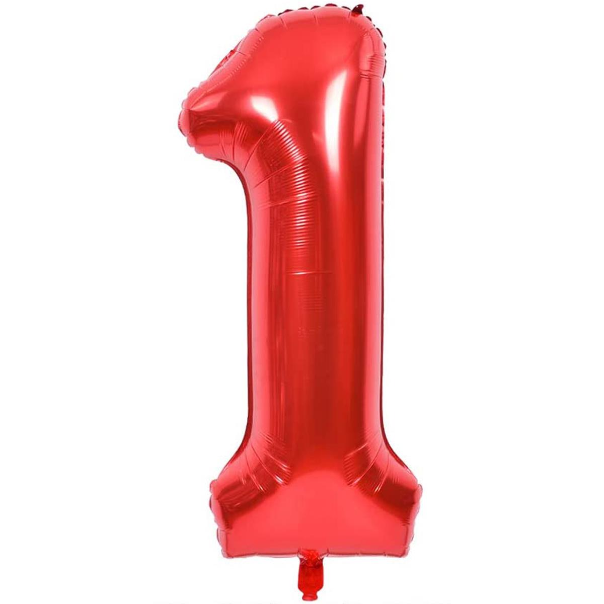 Rakam Folyo Balon Kırmızı 1 Rakamı 16inç 40cm