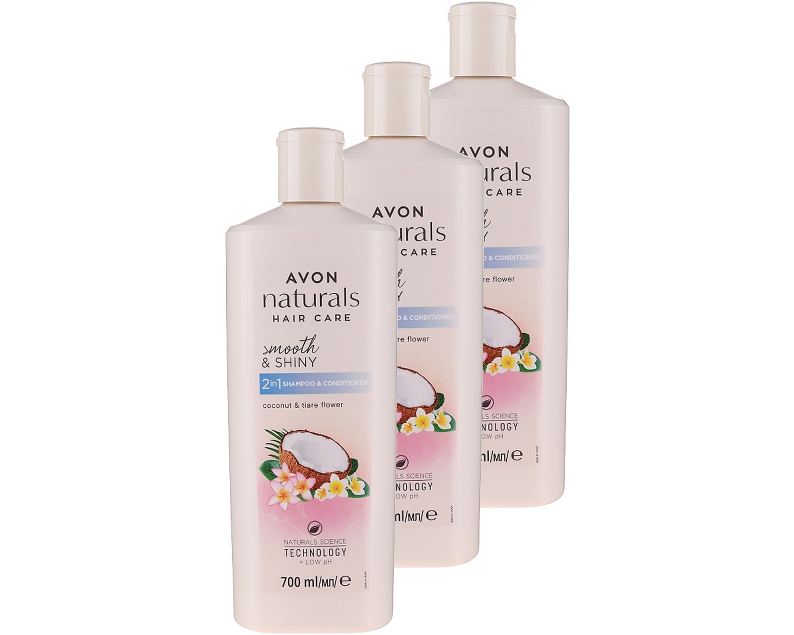 Avon Naturals Hindistan Cevizi + Tiare Çiçeği Kokulu Şampuan + Saç Kremi 3 x 700 ML