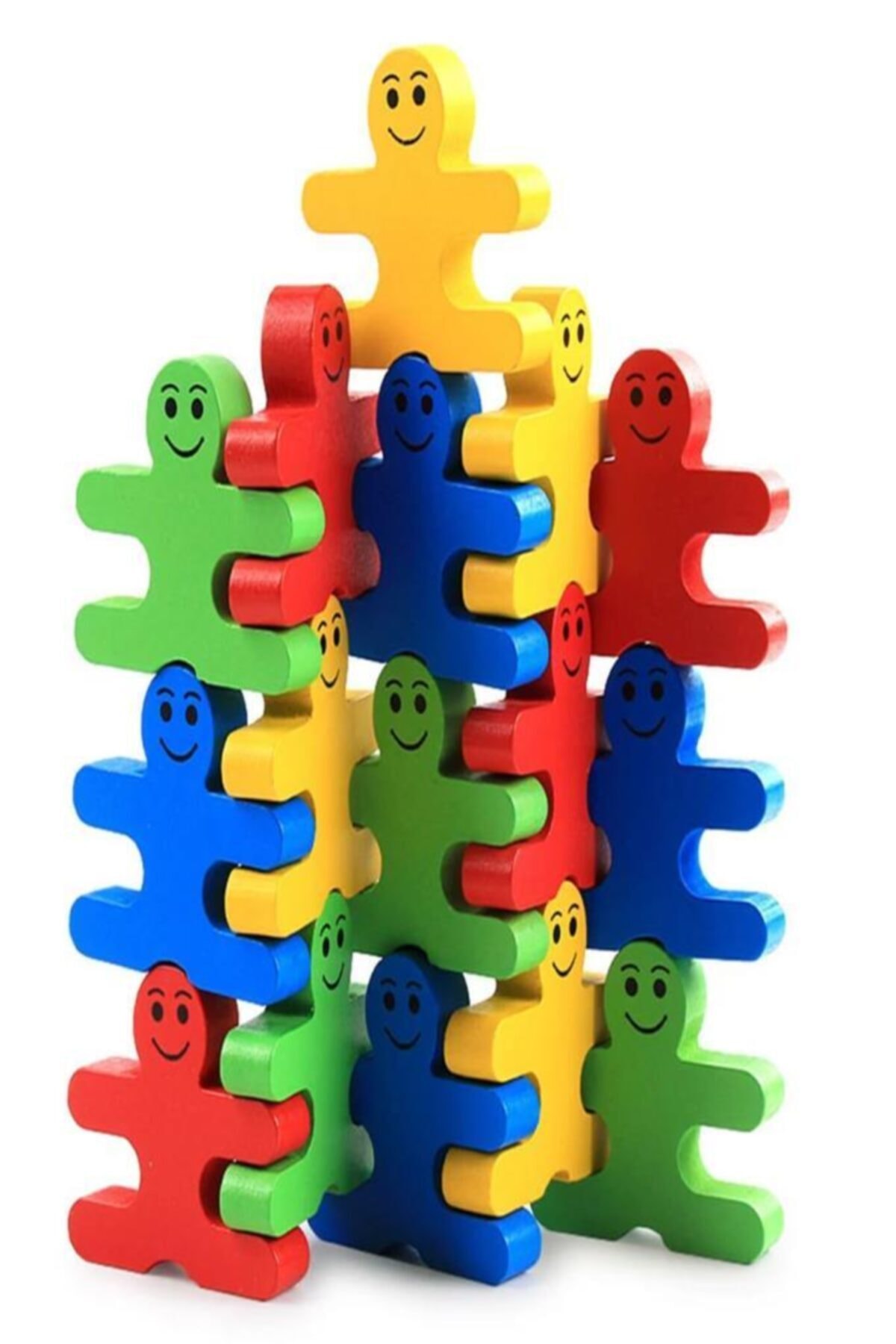 Ahşap Denge Adam Blokları Eğitici Çocuk Oyuncak Zeka Aile Dikkat Oy...