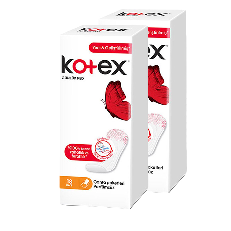 Kotex İnce Günlük Ped Parfümsüz 18 x 2 36'lı