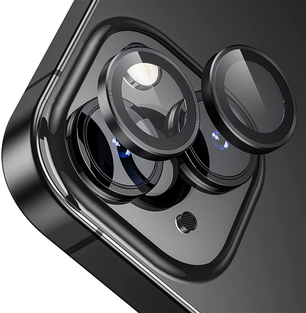 Buff Iphone Uyumlu 13 / 13 Mini Uyumlu Kamera Metal Lens Koruyucu Siyah