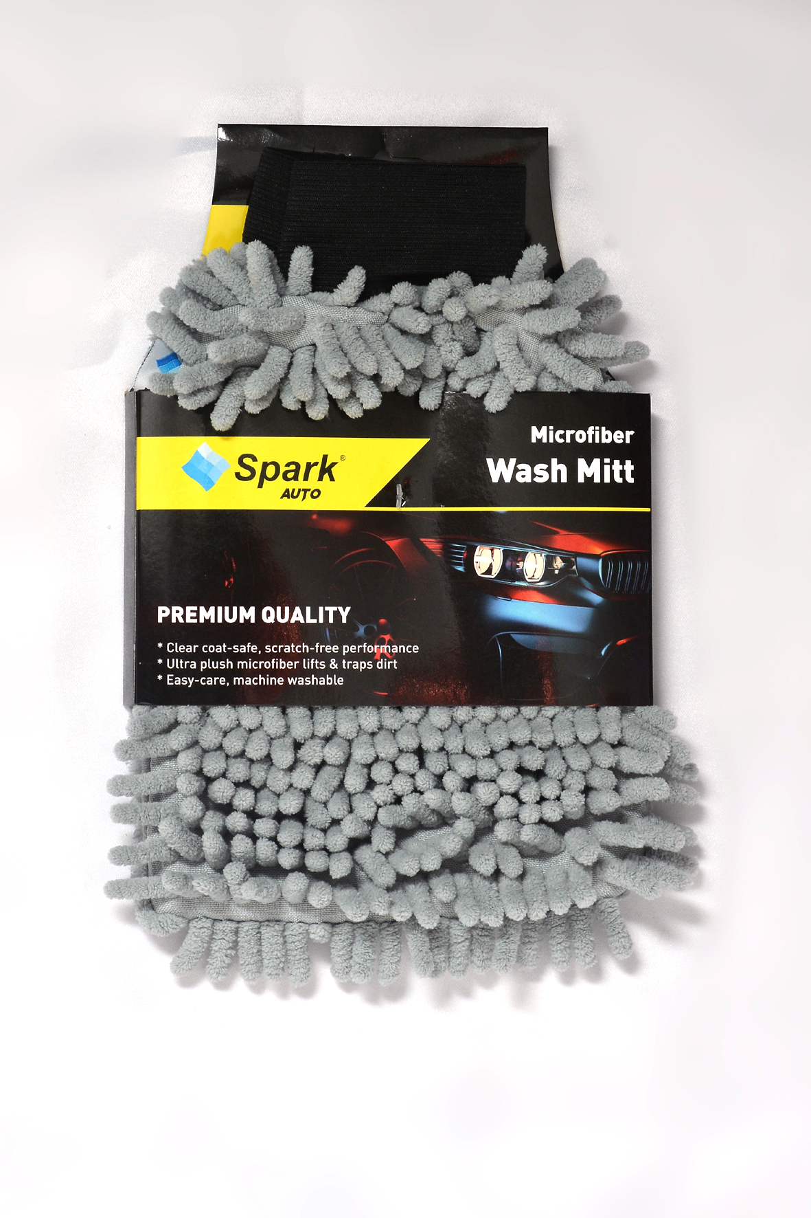 Spark 7050 Mikrofiber Şönil Oto Temizlik Ve Kurulama Eldiveni Gri 1 Adet
