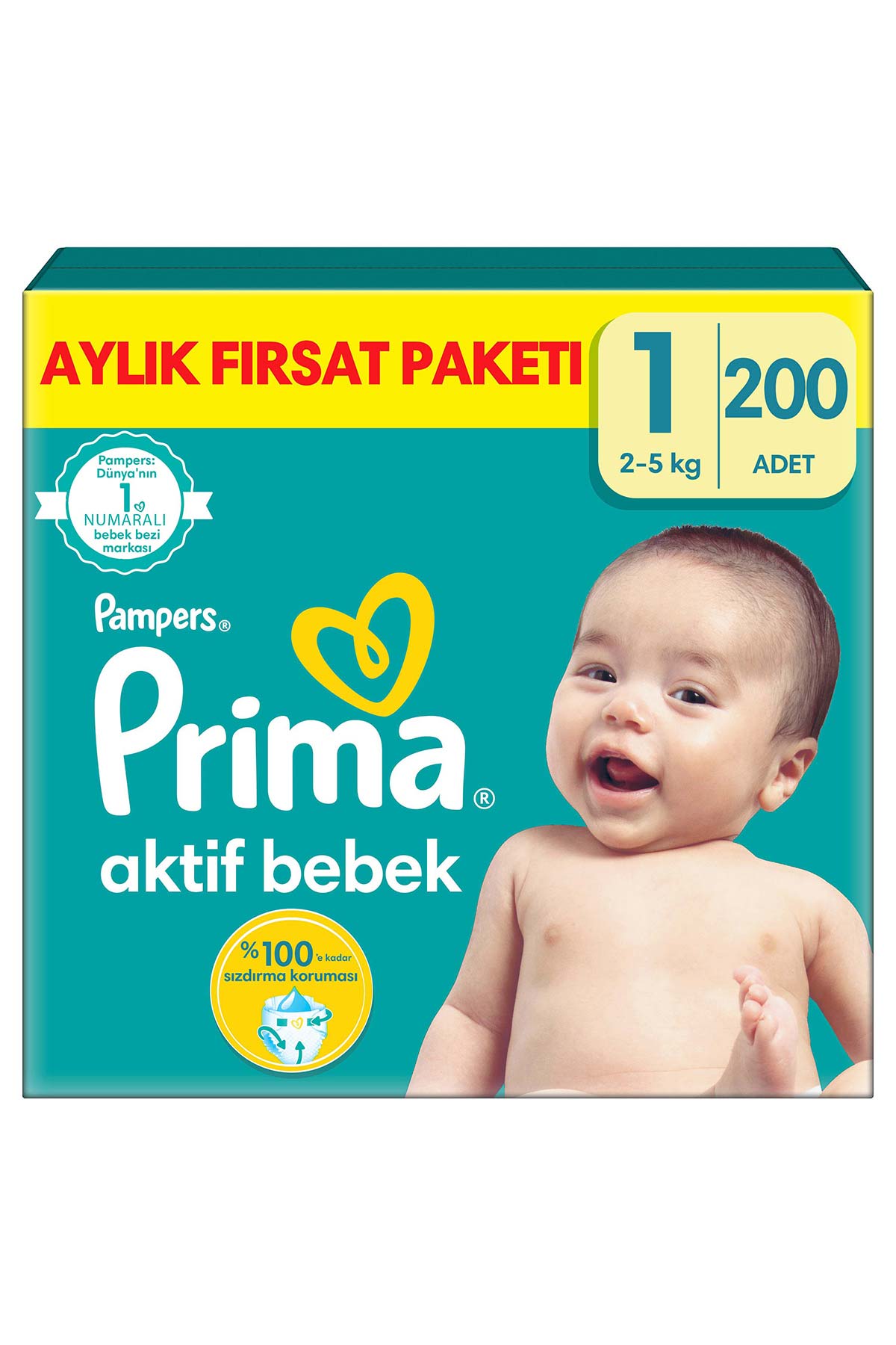 Prima Aktif Bebek Bezi 1 Numara Yenidoğan Aylık Fırsat Paketi 200 Adet