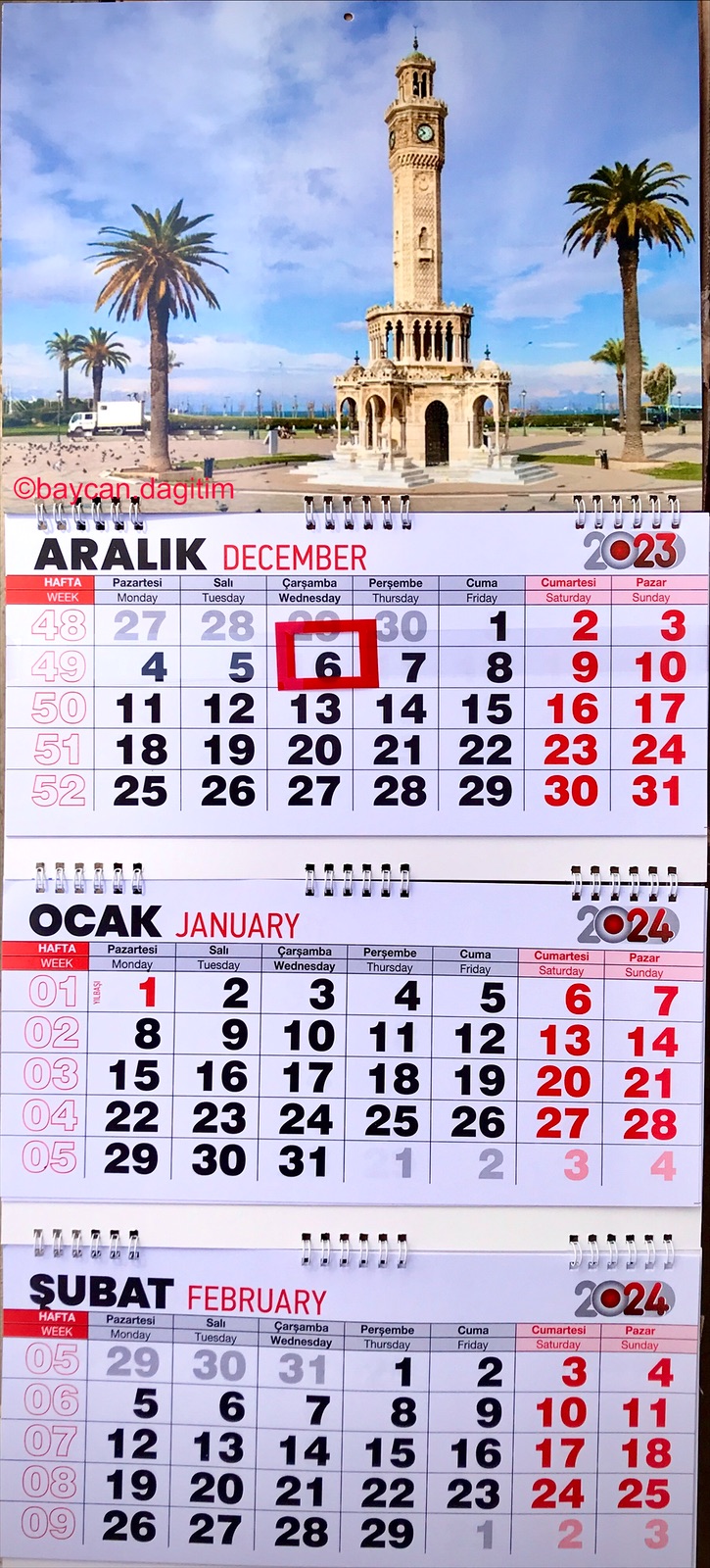 Gemici Takvimi İzmir Saat Kulesi 2024 Yeni