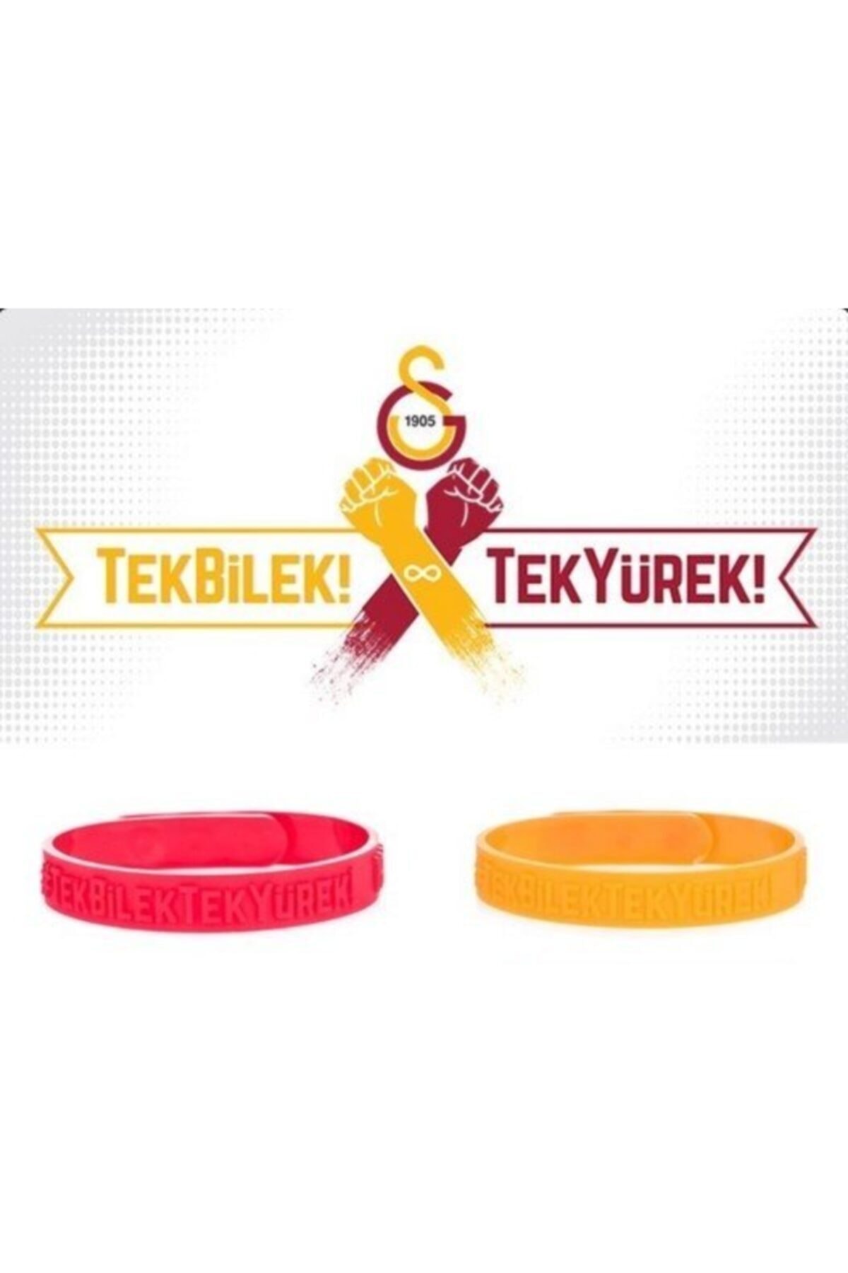 Lisanslı Galatasaray Unisex Omuz Omuza Bileklik Sarı + Kırmızı