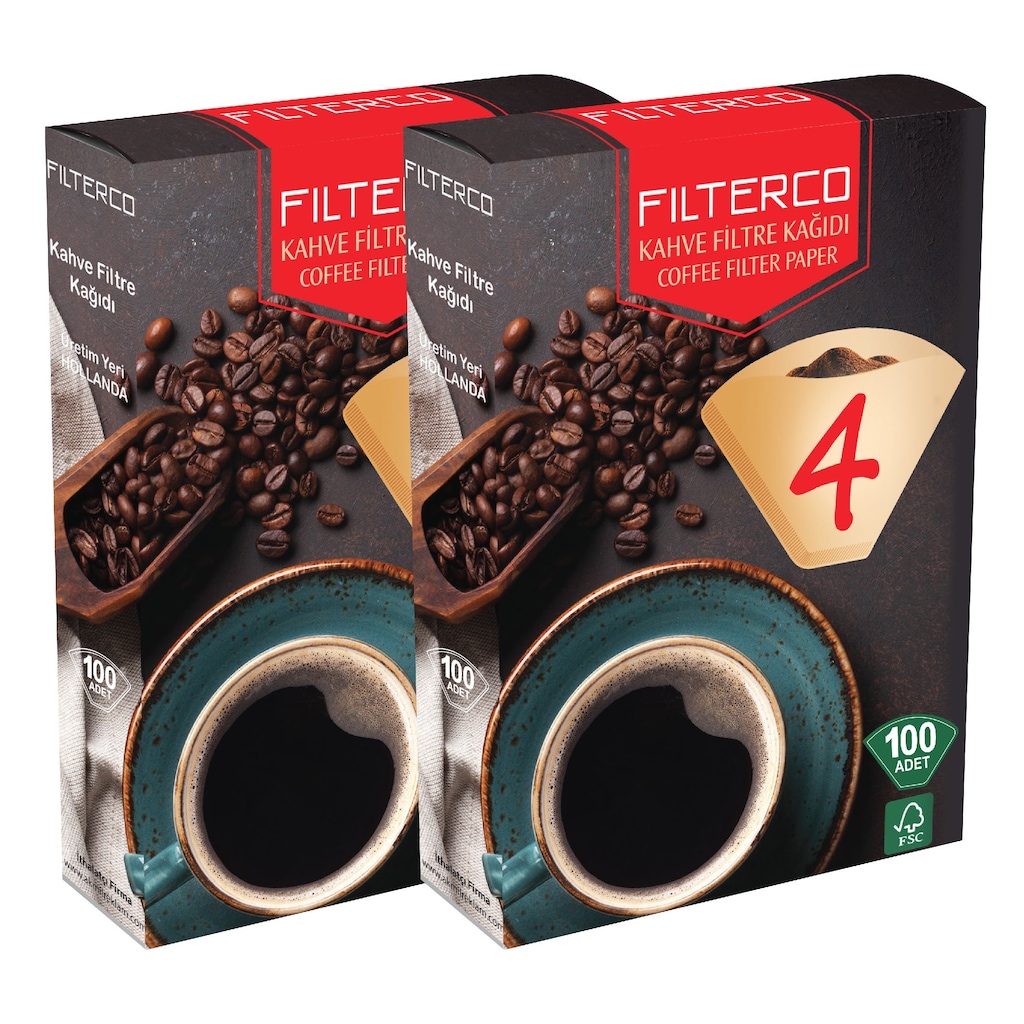 Filterco Filtre Kahve Kağıdı 4 Numara 100'Lü 2 Paket