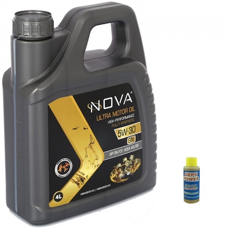 Nova 5W-30 Sn Tam Sentetik Motor Yağı 4 L + Cam Suyu Konsantresi 80 ML