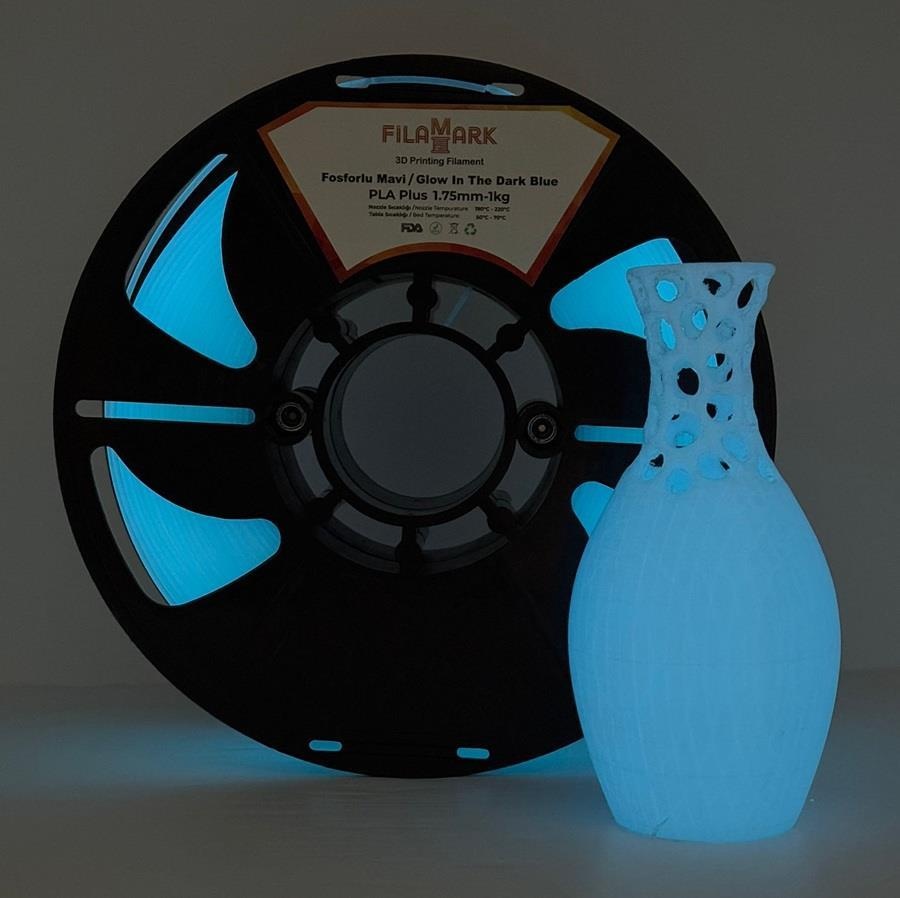 Filamark Pla Plus Karanlıkta Parlayan Fosforlu Mavi Filament 1.75mm 1kg-4248 