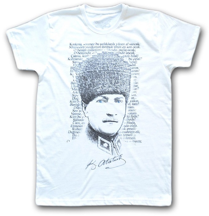 Atatürk Erkek Kısa Kollu T-Shirt - Beyaz