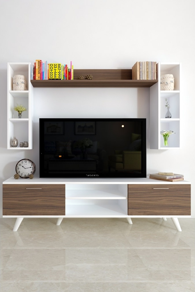 Moonlife Istanbul Tv Ünitesi Dolaplı 1 Beyaz Ceviz — N11 ürün görseli