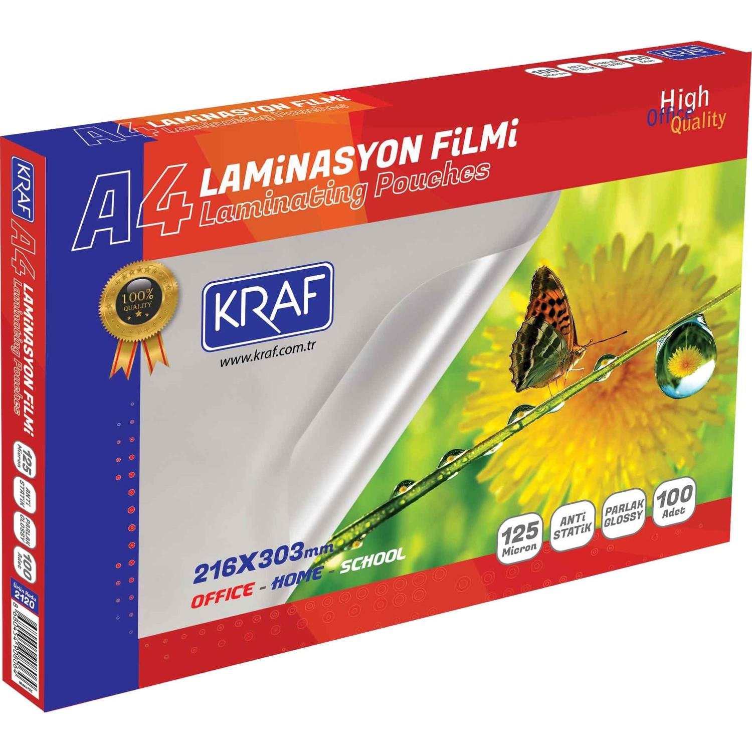 Kraf Laminasyon Filmi Parlak A-4 125 Mic 100'Lü