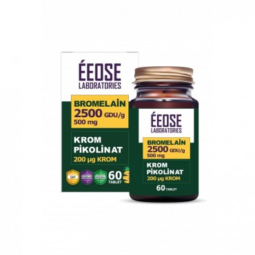 Eeose Bromelain (2500 Gdu/g) Ve Krom Pikolinat  60 Tablet