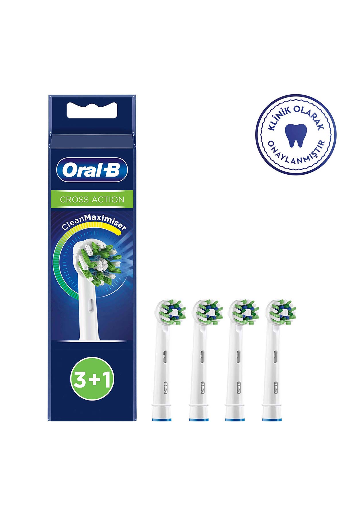 Oral-B Cross Action Clean Maximizer 3+1 Yedek Fırça Başlığı Beyaz