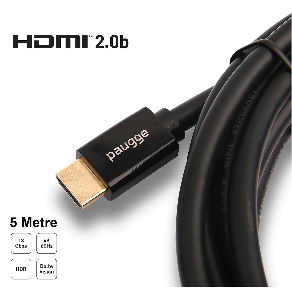 Paugge 5 Metre Hdmi 2.0B Premium Sertifikalı 4K 60Hz Hdr Kablo
