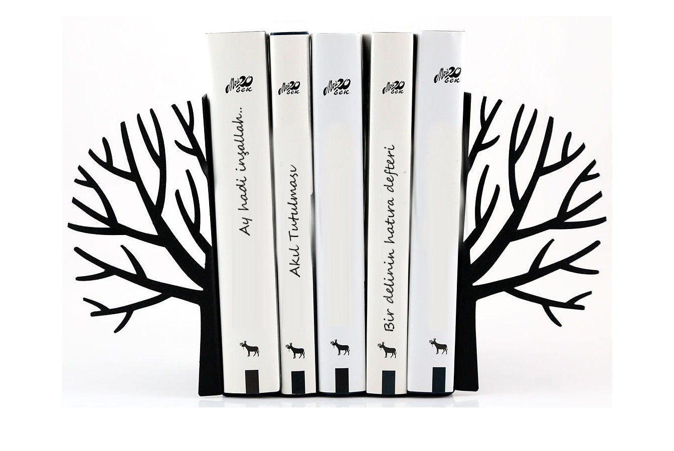 Ağaç Figürlü Dekoratif Metal Kitap Tutucu