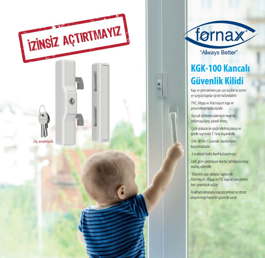 Fornax Kapı Pencere Bebek Çocuk Güvenlik Emniyet Kilidi