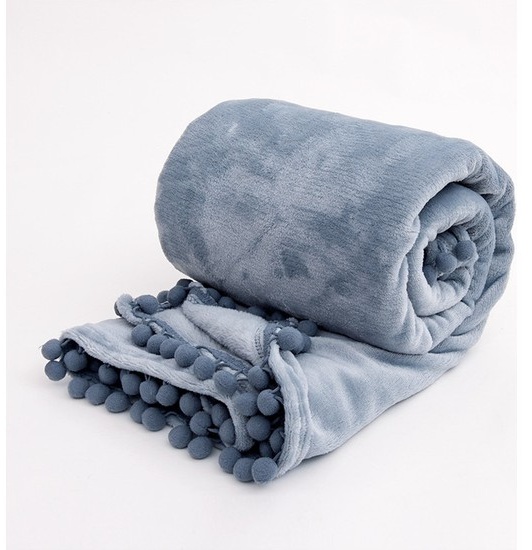 Sıcak Yatak Battaniyesi Tüm Sezon Peluş-mavi