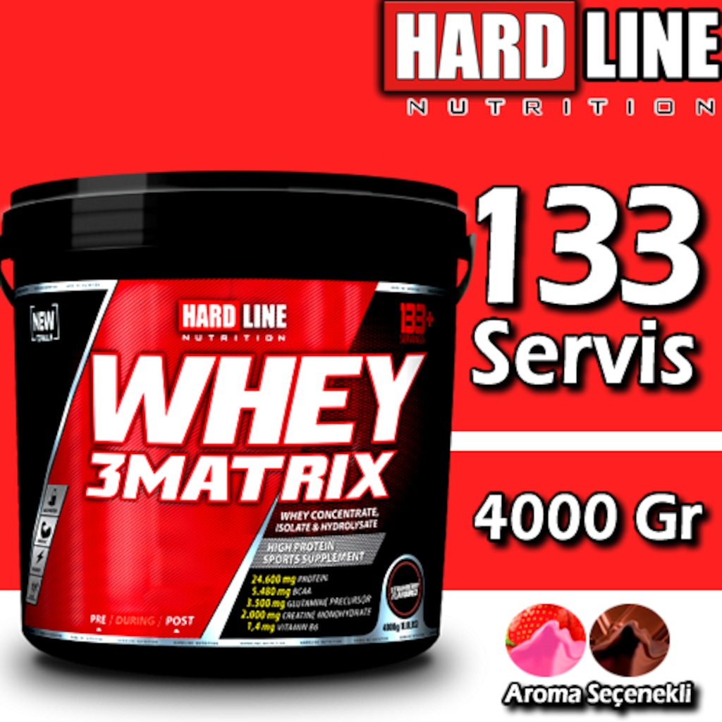 Hardline Protein Whey 3 Matrix 4000 Gr Whey Protein Tozu 133 Servis