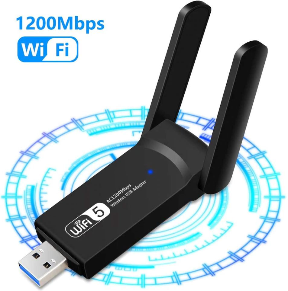 Ac1200Mbps Wireless 2 Antenli Adaptör Kablosuz USB Wi-Fi Alıcı 3.0