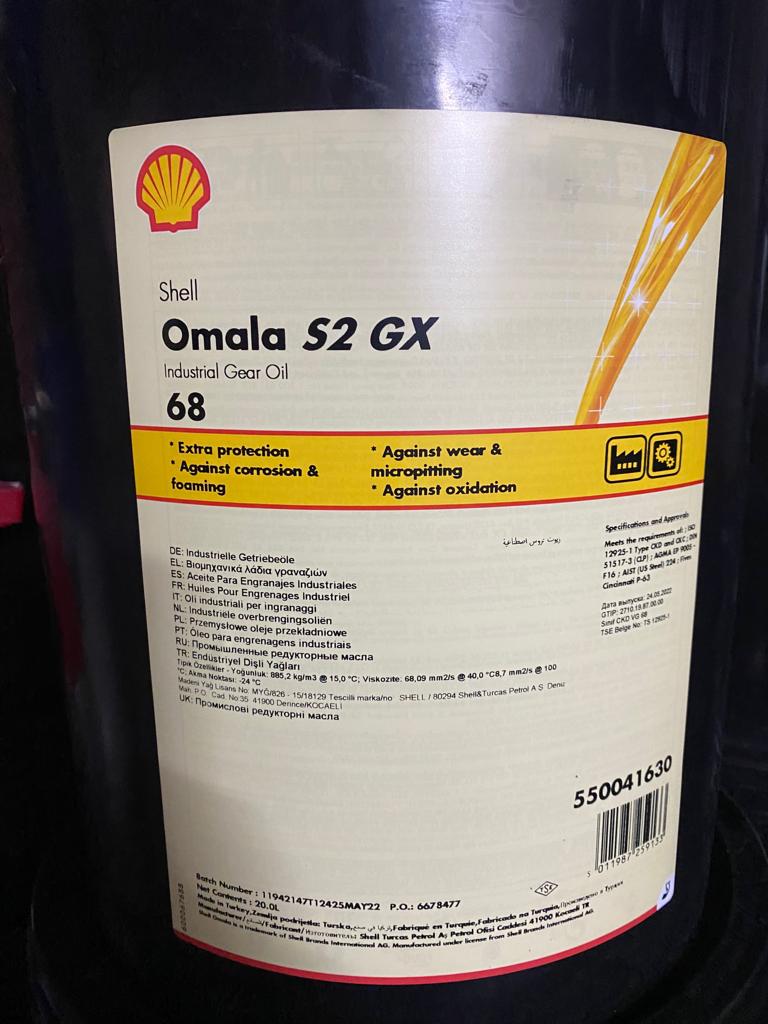 Shell Omala S2 Gx 68 Endüstriyel Dişli Yağı 20 L