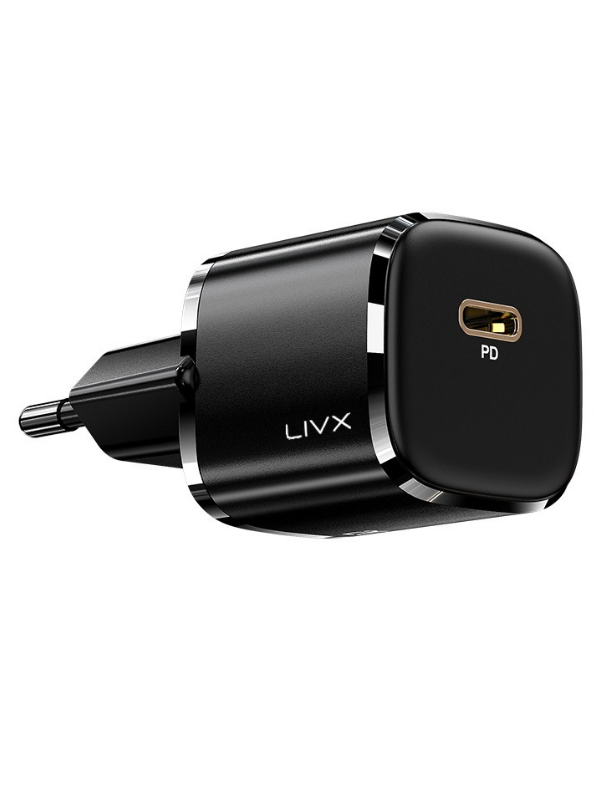 Livx Rapid 20w Usb-c Mini Pd Hızlı Şarj Cihazı Güç Adaptörü Siyah